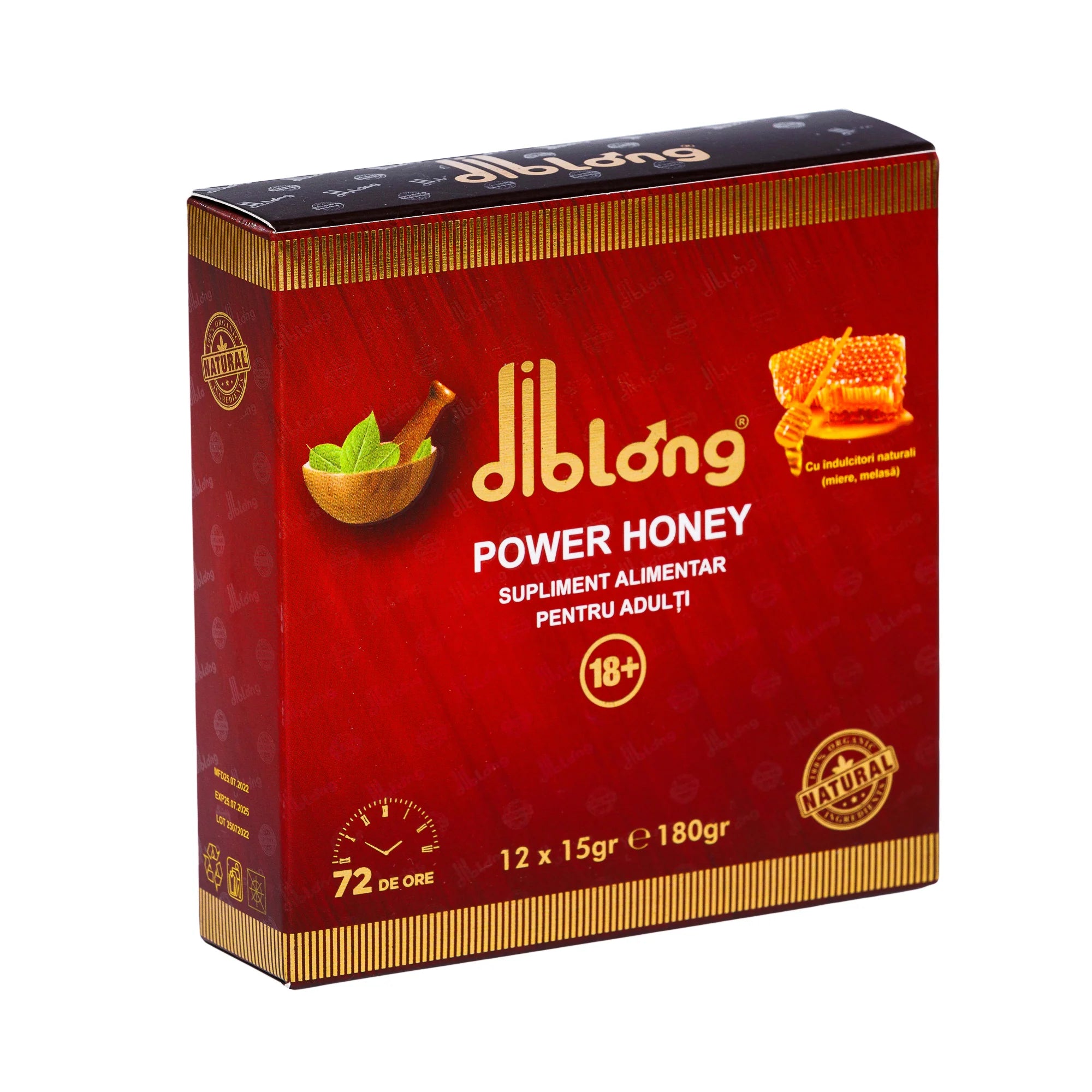 Miere afrodisiac premium concentrat DIBLONG POWER HONEY, pentru cresterea libidoului, potenta, erectie, ejaculare precoce, Unisex, 100% natural, 12 plicuri x 15 g